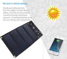 Load image into Gallery viewer, 28W Foldable Waterproof Fast Charging Solar Panel Charger Mobile Power Bank with 3 USB Ports