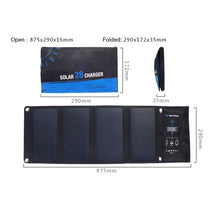 Load image into Gallery viewer, 28W Foldable Waterproof Fast Charging Solar Panel Charger Mobile Power Bank with 3 USB Ports